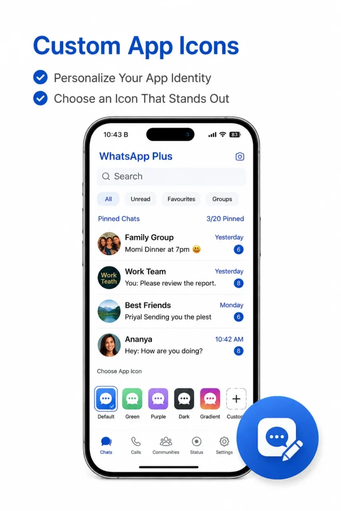 WhatsApp Plus Custom App Icons