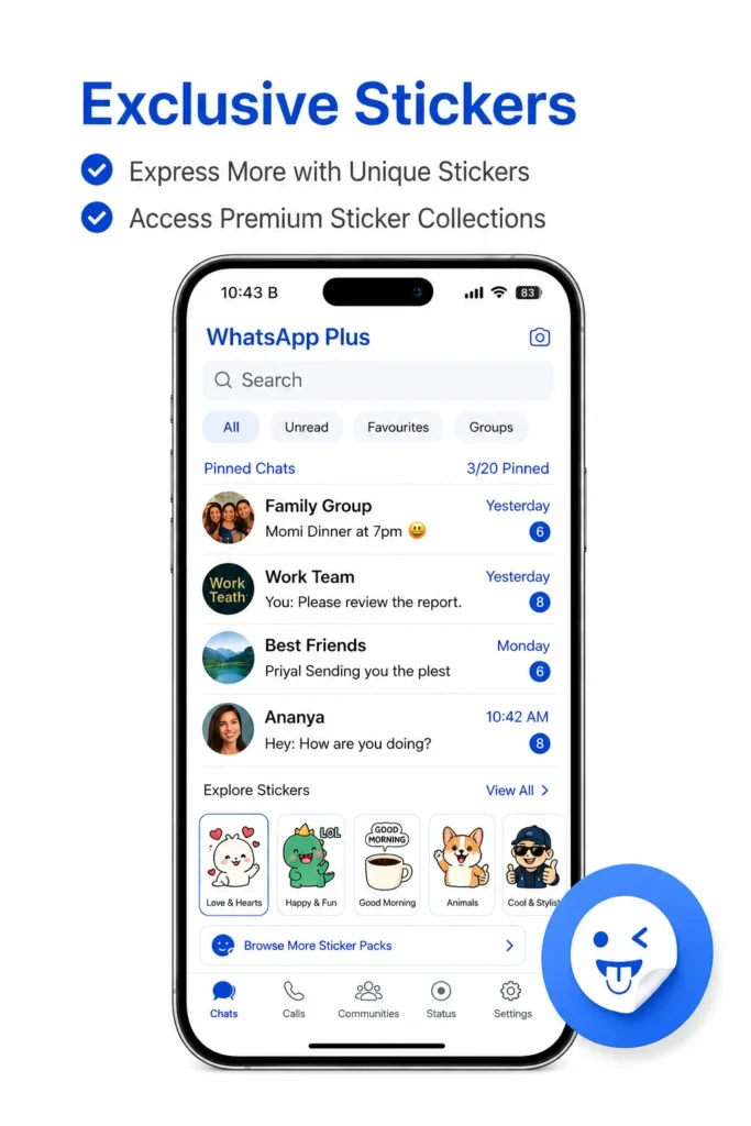 WhatsApp Plus Exclusive Stickers
